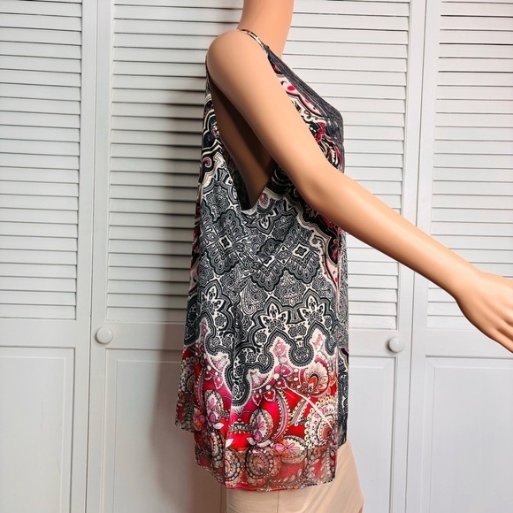 UNITY WORLD WEAR Sequin Abstract Print Tank Top Size 3X - Picture 4 of 9